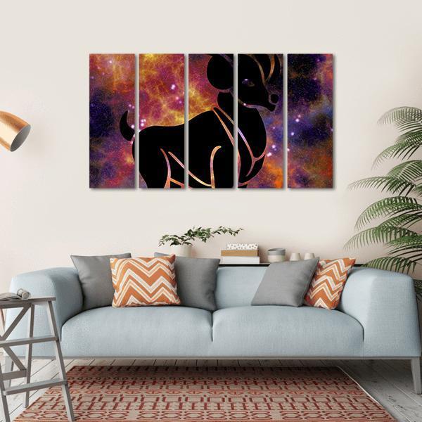 Zodiac Symbol Of Aries Canvas Wall Art-5 Horizontal-Gallery Wrap-22" x 12"-Tiaracle
