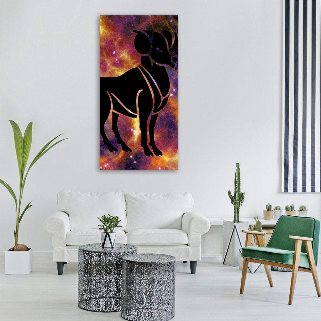 Zodiac Symbol Of Aries Vertical Canvas Wall Art-1 Vertical-Gallery Wrap-12" x 24"-Tiaracle