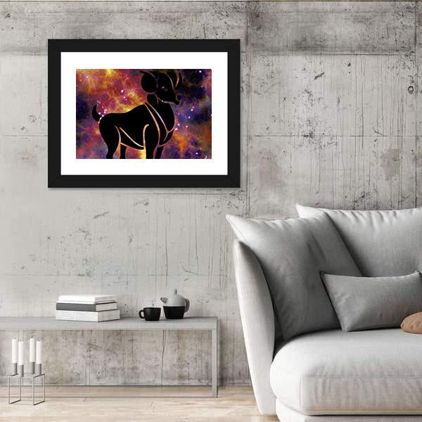 Zodiac Symbol Of Aries Vertical Canvas Wall Art-3 Vertical-Gallery Wrap-12" x 25"-Tiaracle