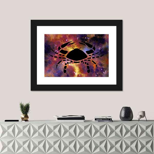 Zodiac Symbol Of Cancer Canvas Wall Art-1 Piece-Framed Print-20" x 16"-Tiaracle
