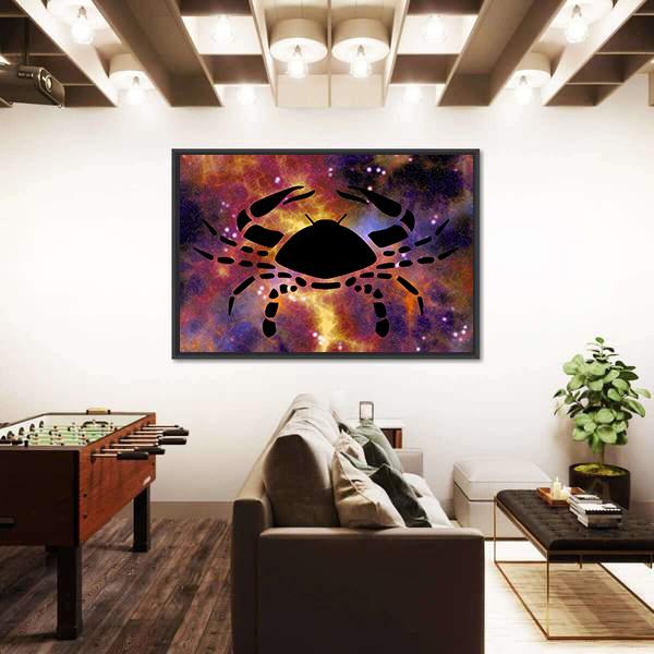 Zodiac Symbol Of Cancer Canvas Wall Art-5 Horizontal-Gallery Wrap-22" x 12"-Tiaracle