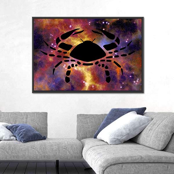 Zodiac Symbol Of Cancer Canvas Wall Art-5 Horizontal-Gallery Wrap-22" x 12"-Tiaracle