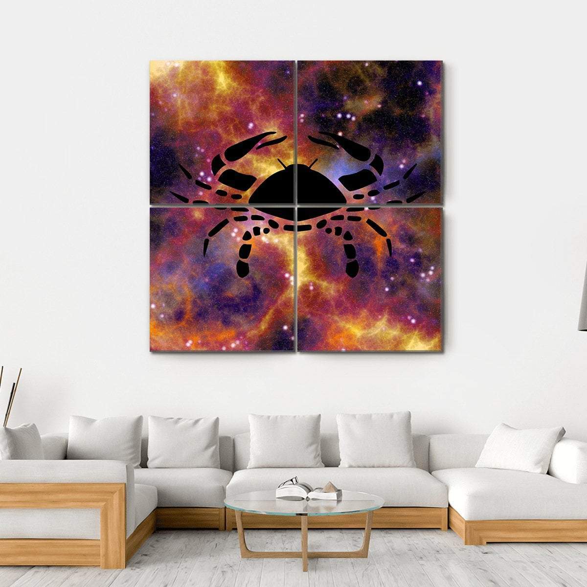 Zodiac Symbol Of Cancer Canvas Wall Art-4 Square-Gallery Wrap-17" x 17"-Tiaracle