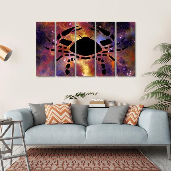 Zodiac Symbol Of Cancer Canvas Wall Art-5 Horizontal-Gallery Wrap-22" x 12"-Tiaracle