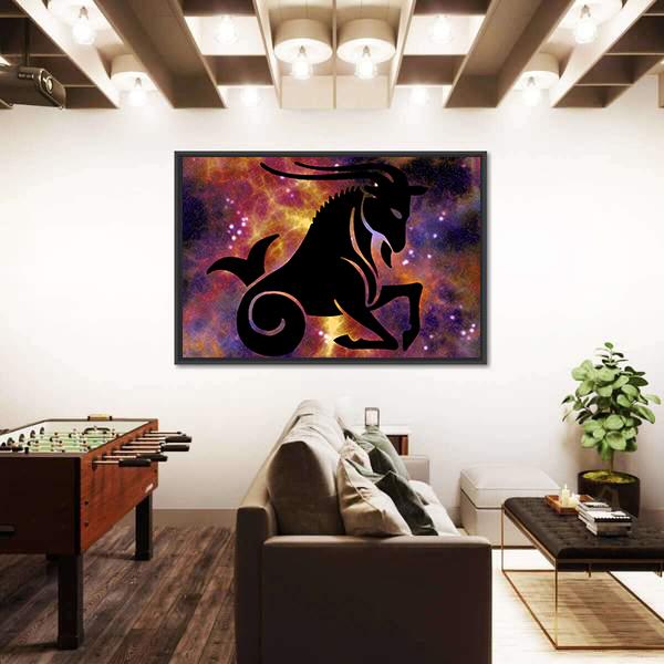 Zodiac Symbol Of Capricorn Canvas Wall Art-5 Horizontal-Gallery Wrap-22" x 12"-Tiaracle