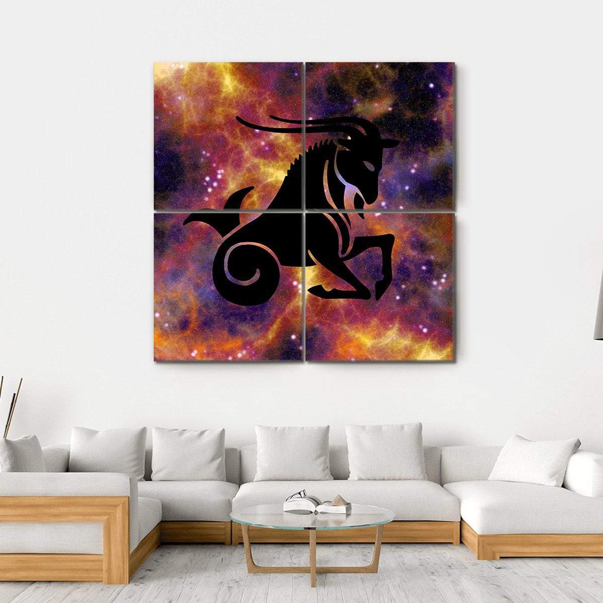 Zodiac Symbol Of Capricorn Canvas Wall Art-4 Square-Gallery Wrap-17" x 17"-Tiaracle