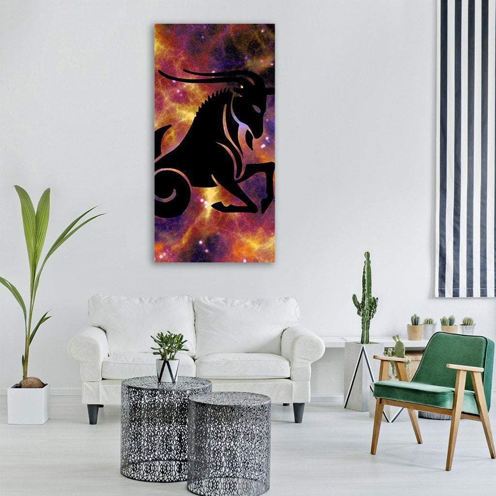 Zodiac Symbol Of Capricorn Vertical Canvas Wall Art-1 Vertical-Gallery Wrap-12" x 24"-Tiaracle