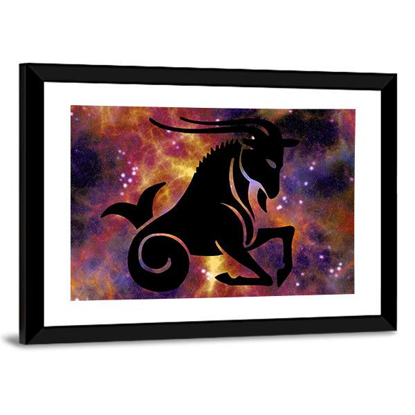 Zodiac Symbol Of Capricorn Vertical Canvas Wall Art-3 Vertical-Gallery Wrap-12" x 25"-Tiaracle
