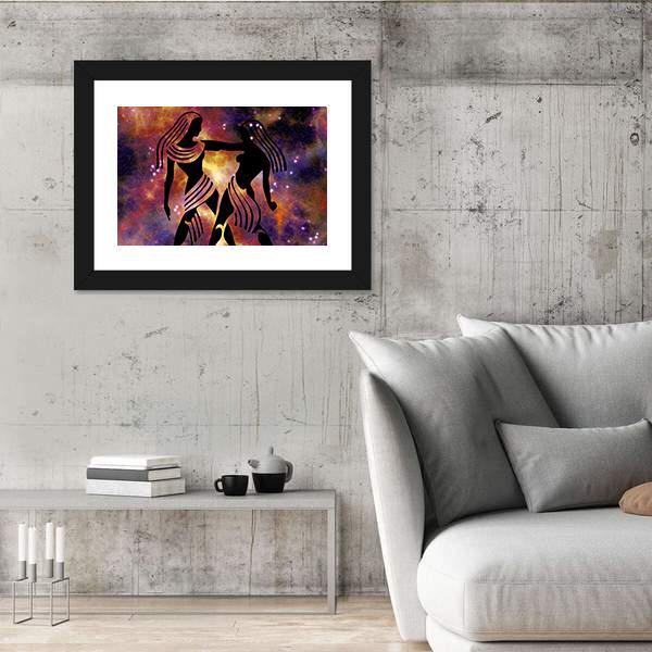 Zodiac Symbol Of Gemini Canvas Wall Art-5 Horizontal-Gallery Wrap-22" x 12"-Tiaracle