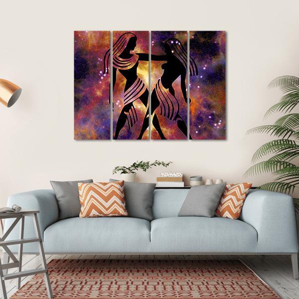 Zodiac Symbol Of Gemini Canvas Wall Art-4 Horizontal-Gallery Wrap-34" x 24"-Tiaracle
