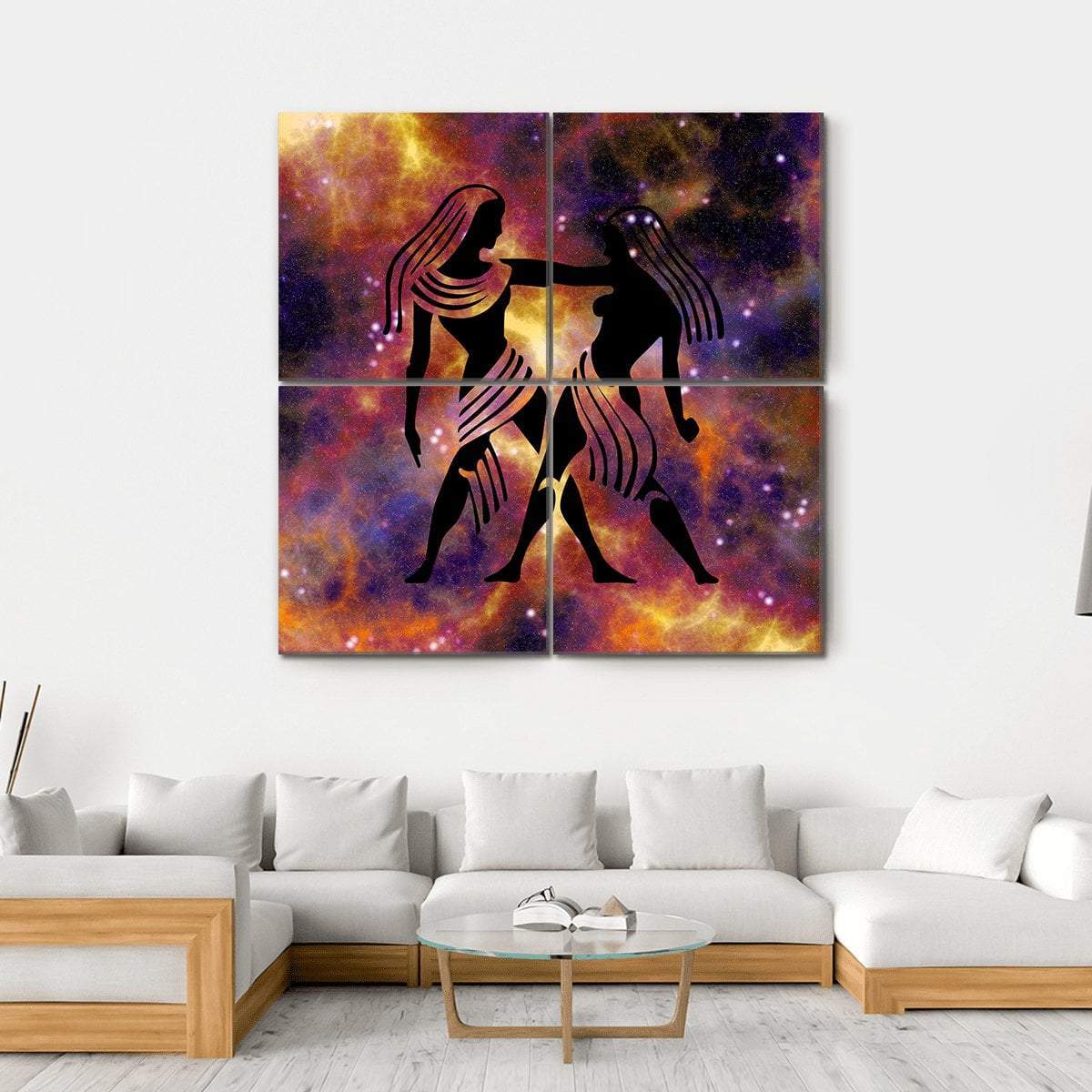 Zodiac Symbol Of Gemini Canvas Wall Art-4 Square-Gallery Wrap-17" x 17"-Tiaracle