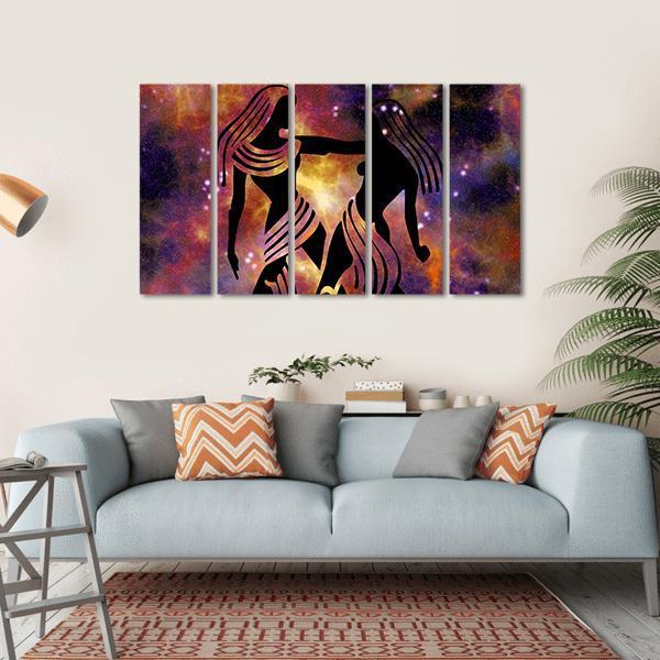 Zodiac Symbol Of Gemini Canvas Wall Art-5 Horizontal-Gallery Wrap-22" x 12"-Tiaracle