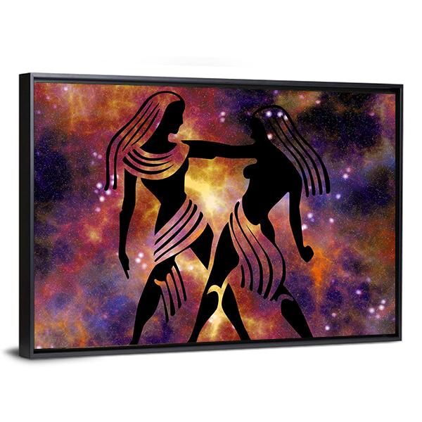 Zodiac Symbol Of Gemini Vertical Canvas Wall Art-3 Vertical-Gallery Wrap-12" x 25"-Tiaracle