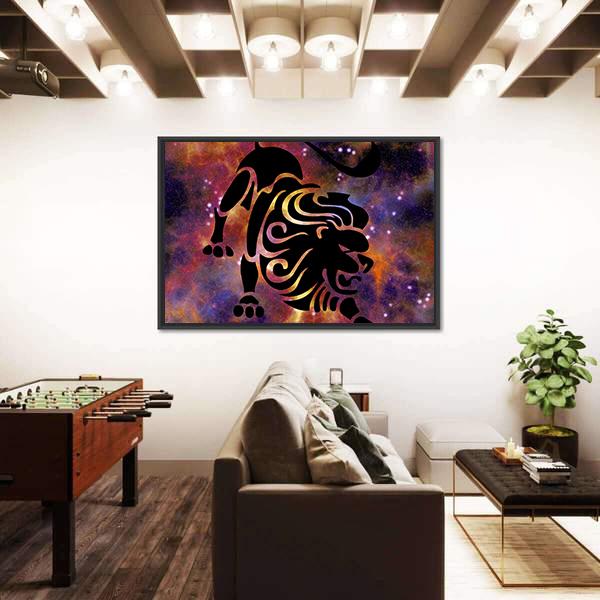 Zodiac Symbol Of Leo Canvas Wall Art-5 Horizontal-Gallery Wrap-22" x 12"-Tiaracle