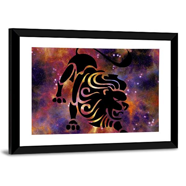 Zodiac Symbol Of Leo Canvas Wall Art-5 Horizontal-Gallery Wrap-22" x 12"-Tiaracle