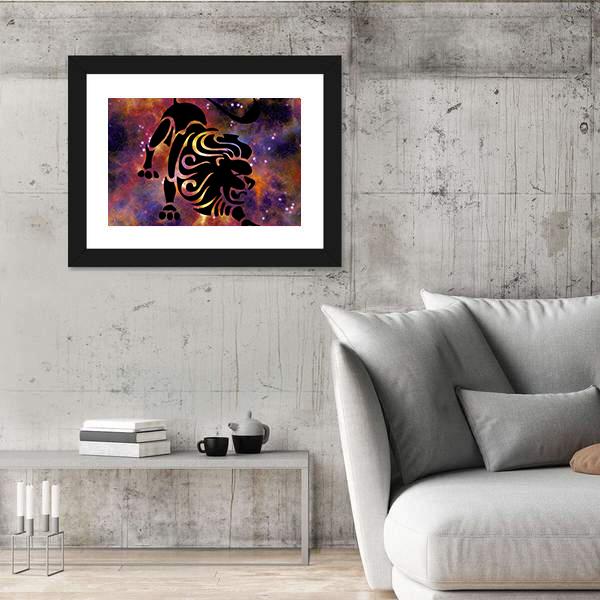 Zodiac Symbol Of Leo Canvas Wall Art-5 Horizontal-Gallery Wrap-22" x 12"-Tiaracle