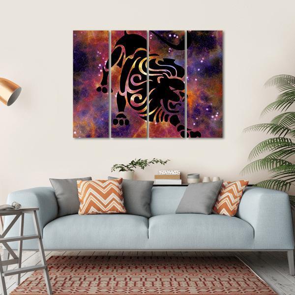 Zodiac Symbol Of Leo Canvas Wall Art-4 Horizontal-Gallery Wrap-34" x 24"-Tiaracle