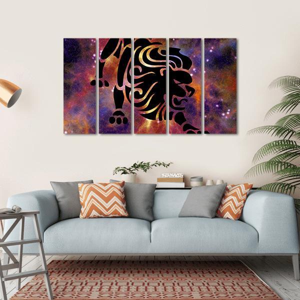 Zodiac Symbol Of Leo Canvas Wall Art-5 Horizontal-Gallery Wrap-22" x 12"-Tiaracle