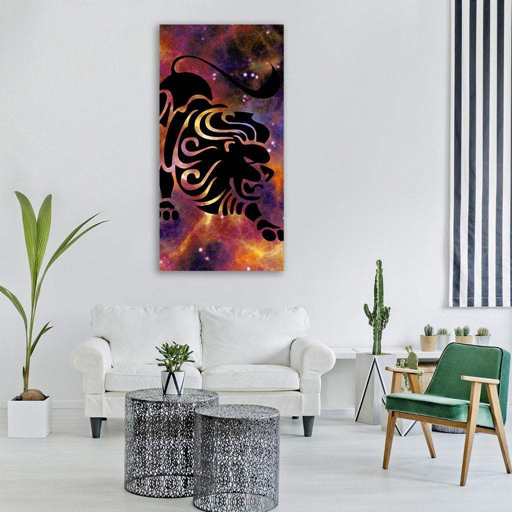 Zodiac Symbol Of Leo Vertical Canvas Wall Art-1 Vertical-Gallery Wrap-12" x 24"-Tiaracle