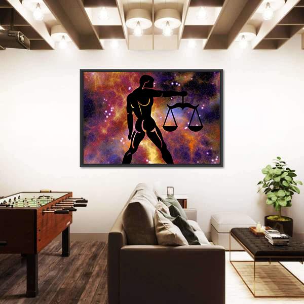Zodiac Symbol Of Libra Canvas Wall Art-5 Horizontal-Gallery Wrap-22" x 12"-Tiaracle