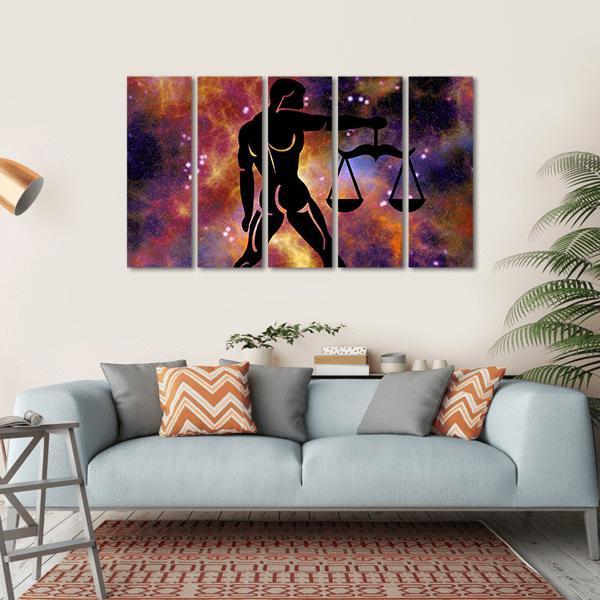 Zodiac Symbol Of Libra Canvas Wall Art-5 Horizontal-Gallery Wrap-22" x 12"-Tiaracle