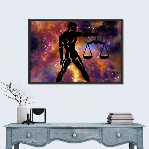 Zodiac Symbol Of Libra Vertical Canvas Wall Art-3 Vertical-Gallery Wrap-12" x 25"-Tiaracle