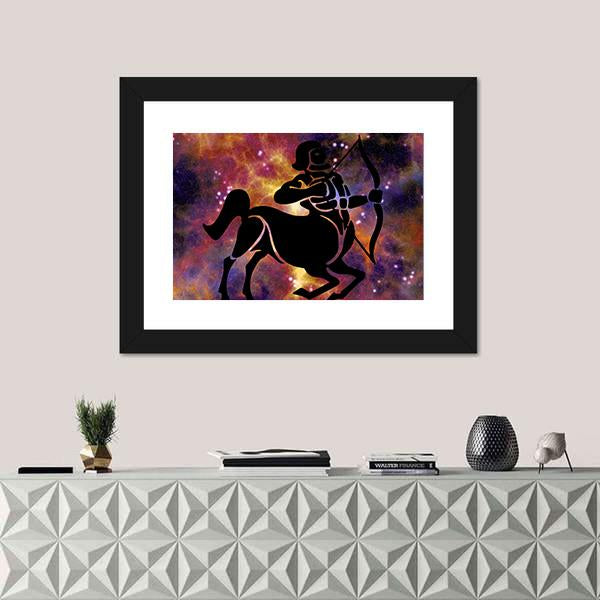 Zodiac Symbol Of Sagittarius Canvas Wall Art-1 Piece-Framed Print-20" x 16"-Tiaracle