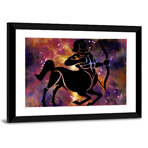 Zodiac Symbol Of Sagittarius Canvas Wall Art-5 Horizontal-Gallery Wrap-22" x 12"-Tiaracle