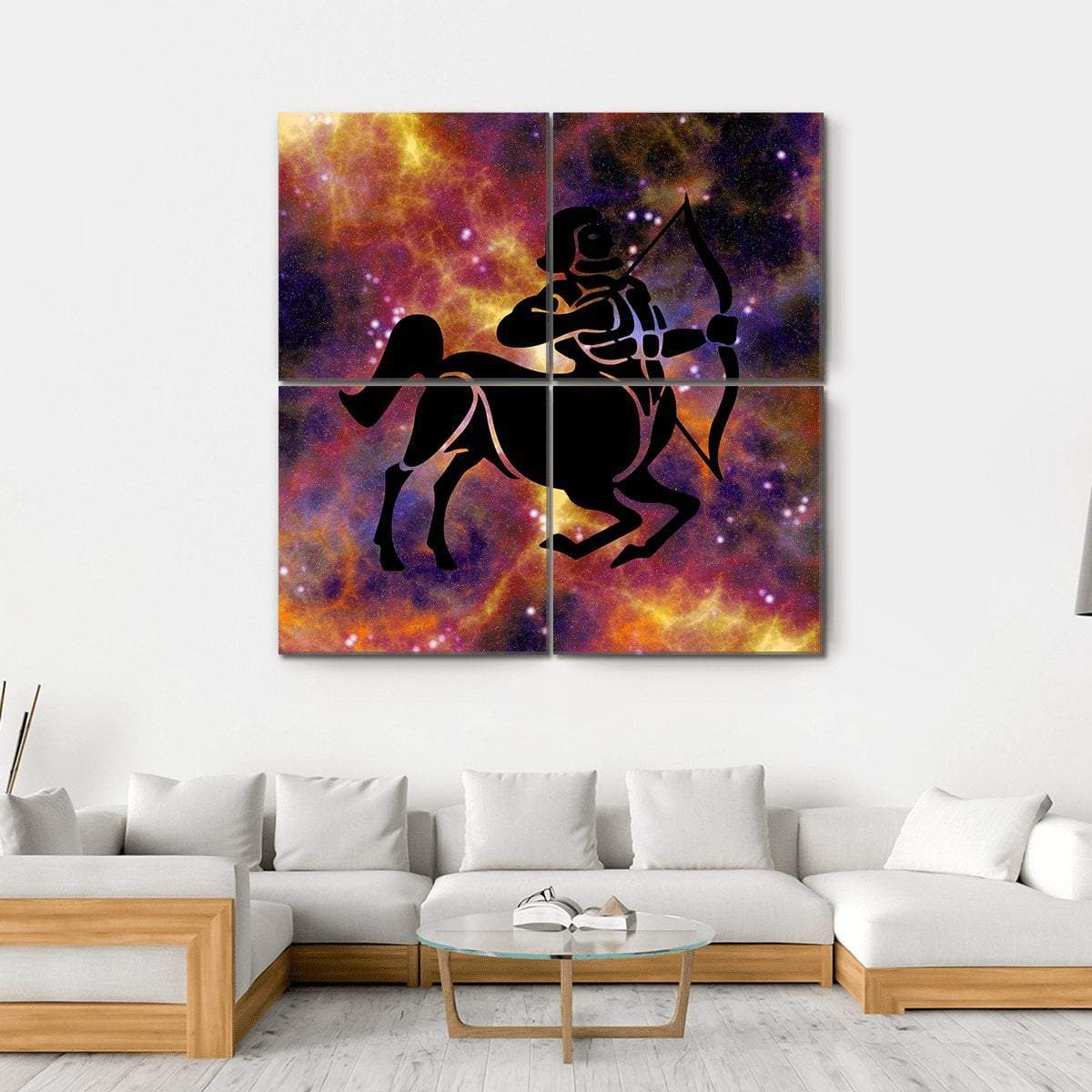 Zodiac Symbol Of Sagittarius Canvas Wall Art-4 Square-Gallery Wrap-17" x 17"-Tiaracle