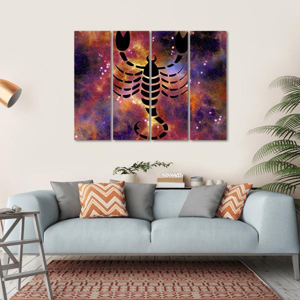 Zodiac Symbol Of Scorpio Canvas Wall Art-4 Horizontal-Gallery Wrap-34" x 24"-Tiaracle