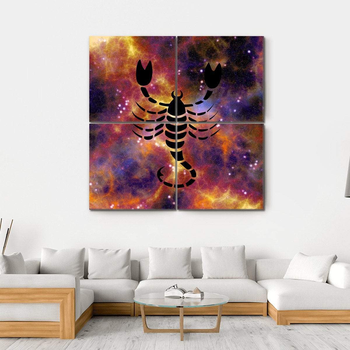 Zodiac Symbol Of Scorpio Canvas Wall Art-4 Square-Gallery Wrap-17" x 17"-Tiaracle