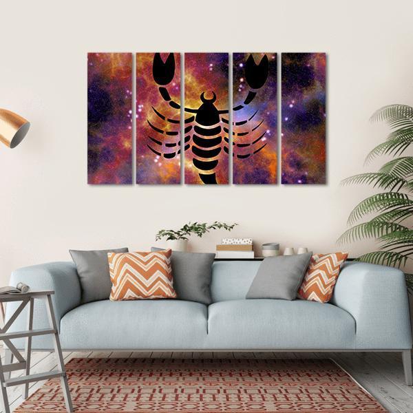 Zodiac Symbol Of Scorpio Canvas Wall Art-5 Horizontal-Gallery Wrap-22" x 12"-Tiaracle