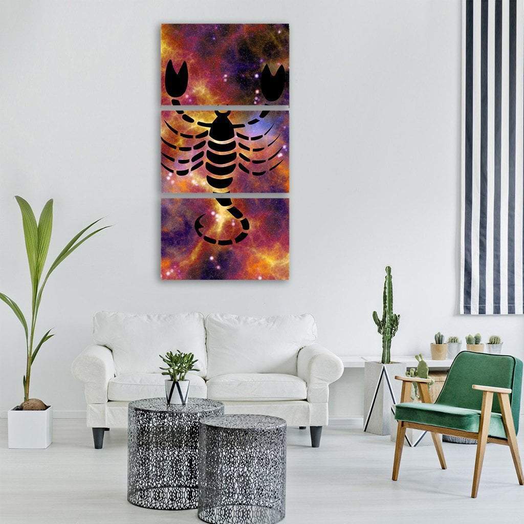 Zodiac Symbol Of Scorpio Vertical Canvas Wall Art-3 Vertical-Gallery Wrap-12" x 25"-Tiaracle