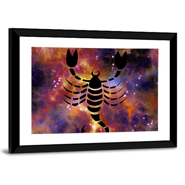 Zodiac Symbol Of Scorpio Vertical Canvas Wall Art-3 Vertical-Gallery Wrap-12" x 25"-Tiaracle