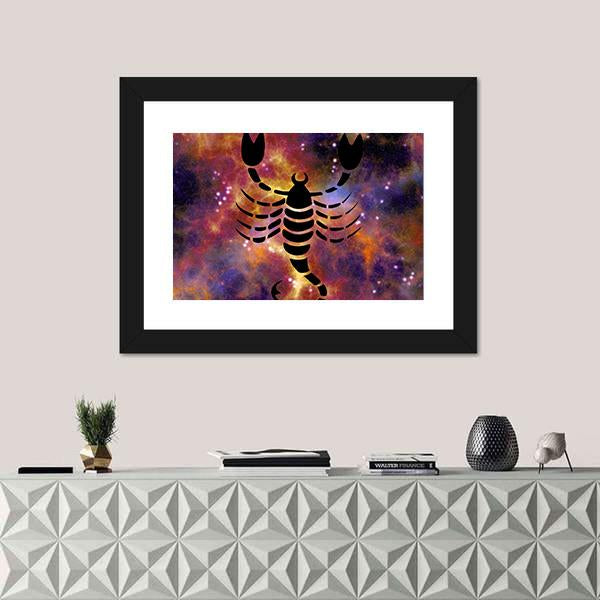 Zodiac Symbol Of Scorpio Vertical Canvas Wall Art-3 Vertical-Gallery Wrap-12" x 25"-Tiaracle
