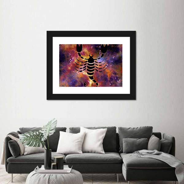 Zodiac Symbol Of Scorpio Vertical Canvas Wall Art-3 Vertical-Gallery Wrap-12" x 25"-Tiaracle