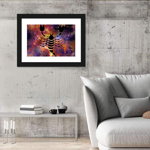 Zodiac Symbol Of Scorpio Vertical Canvas Wall Art-3 Vertical-Gallery Wrap-12" x 25"-Tiaracle