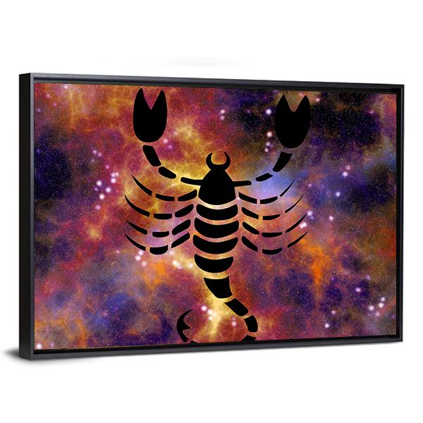 Zodiac Symbol Of Scorpio Vertical Canvas Wall Art-3 Vertical-Gallery Wrap-12" x 25"-Tiaracle