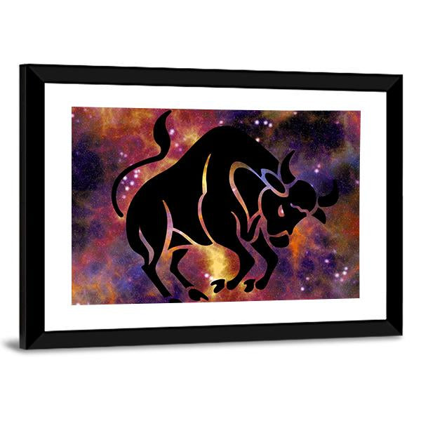 Zodiac Symbol Of Taurus Canvas Wall Art-5 Horizontal-Gallery Wrap-22" x 12"-Tiaracle