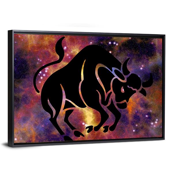 Zodiac Symbol Of Taurus Canvas Wall Art-5 Horizontal-Gallery Wrap-22" x 12"-Tiaracle