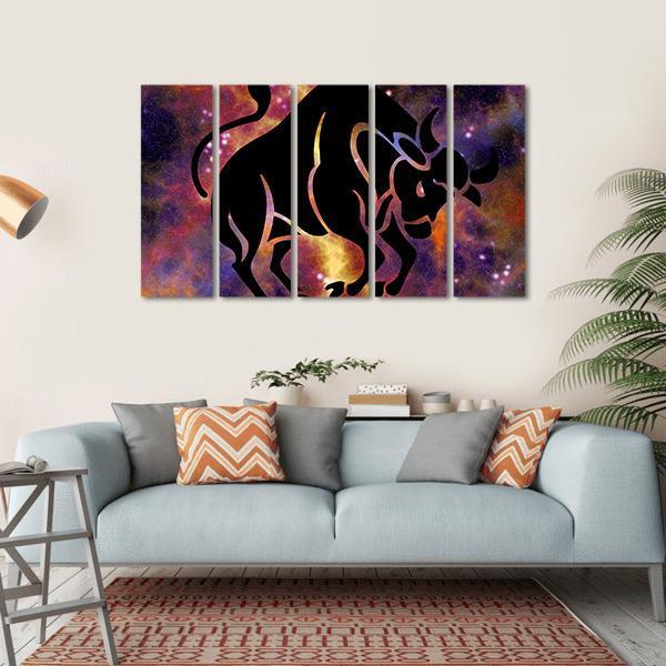 Zodiac Symbol Of Taurus Canvas Wall Art-5 Horizontal-Gallery Wrap-22" x 12"-Tiaracle