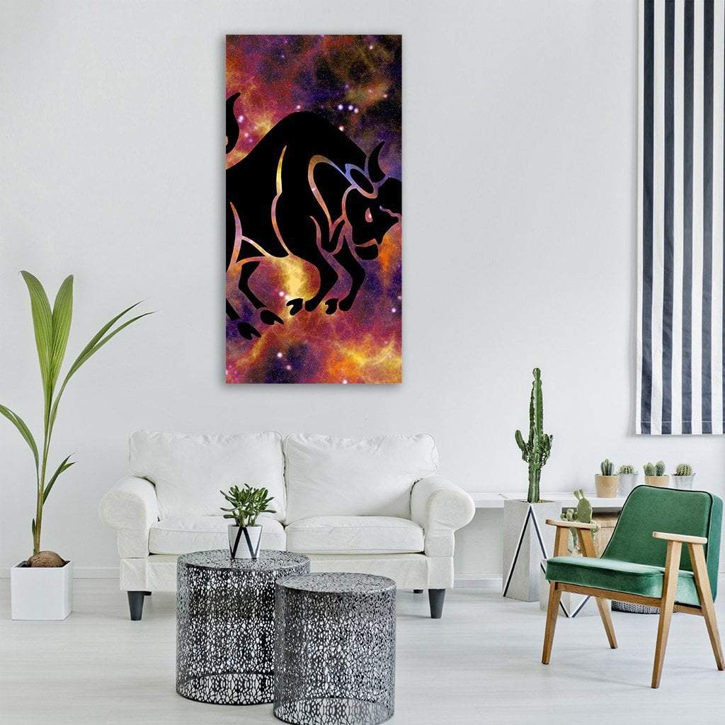 Zodiac Symbol Of Taurus Vertical Canvas Wall Art-1 Vertical-Gallery Wrap-12" x 24"-Tiaracle