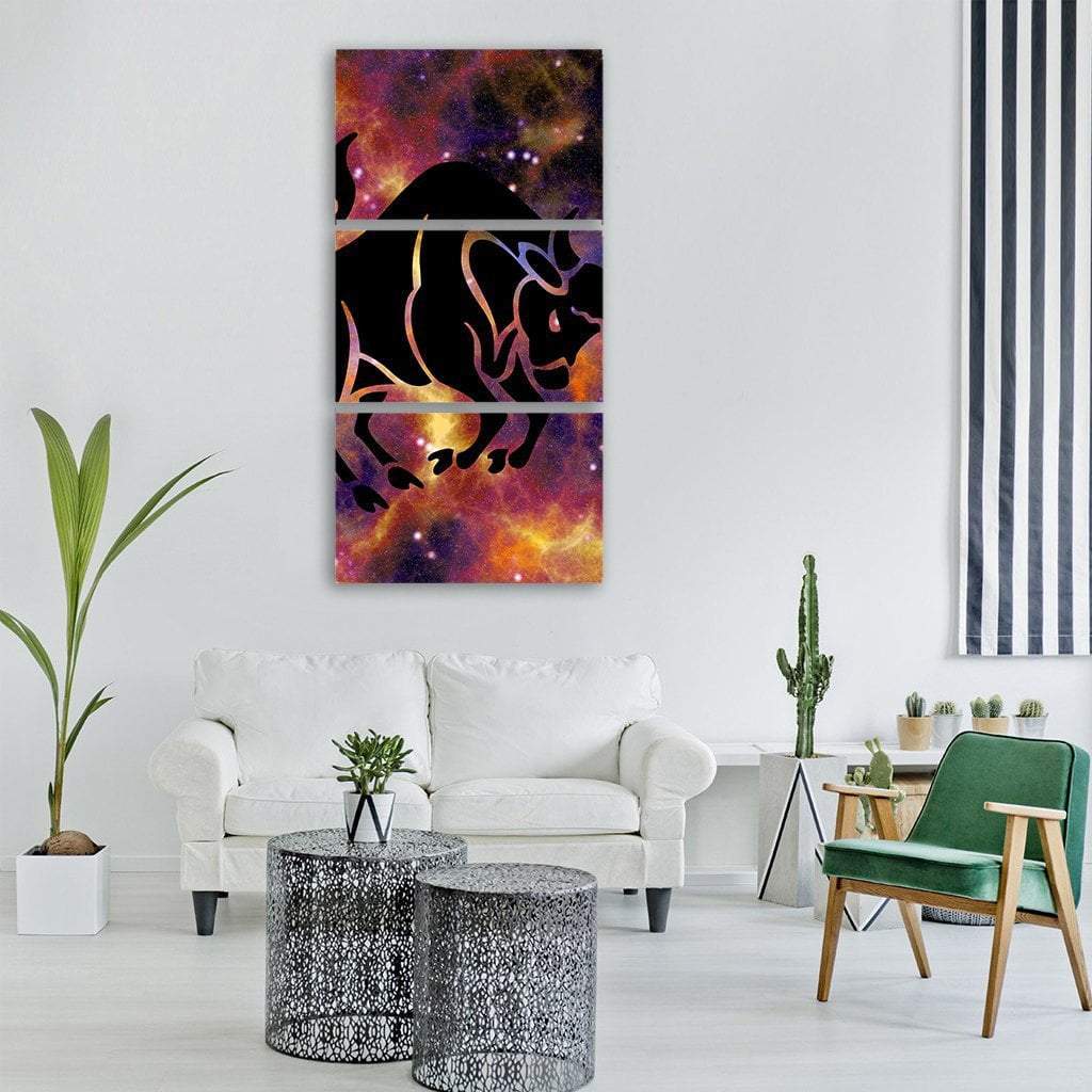 Zodiac Symbol Of Taurus Vertical Canvas Wall Art-1 Vertical-Gallery Wrap-12" x 24"-Tiaracle