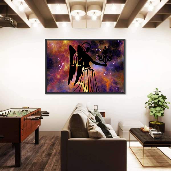 Zodiac Symbol Of Virgo Canvas Wall Art-5 Horizontal-Gallery Wrap-22" x 12"-Tiaracle