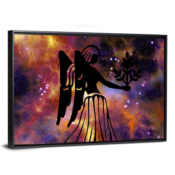 Zodiac Symbol Of Virgo Canvas Wall Art-5 Horizontal-Gallery Wrap-22" x 12"-Tiaracle