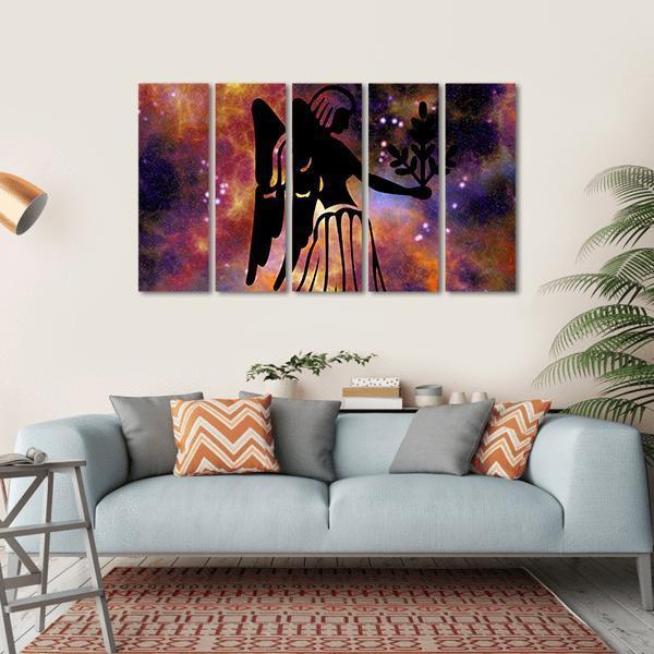 Zodiac Symbol Of Virgo Canvas Wall Art-5 Horizontal-Gallery Wrap-22" x 12"-Tiaracle