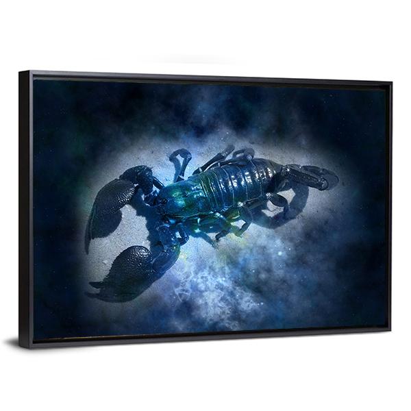 Zodiacal Sign Of Cancer Canvas Wall Art-3 Horizontal-Gallery Wrap-25" x 16"-Tiaracle