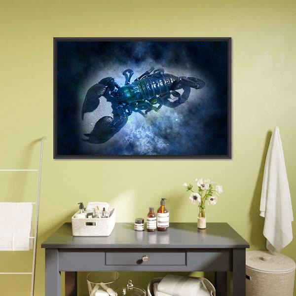 Zodiacal Sign Of Cancer Canvas Wall Art-3 Horizontal-Gallery Wrap-25" x 16"-Tiaracle