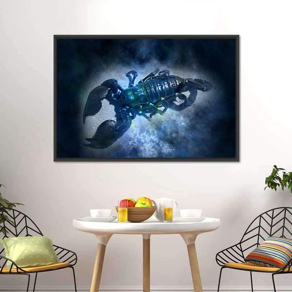 Zodiacal Sign Of Cancer Canvas Wall Art-3 Horizontal-Gallery Wrap-25" x 16"-Tiaracle