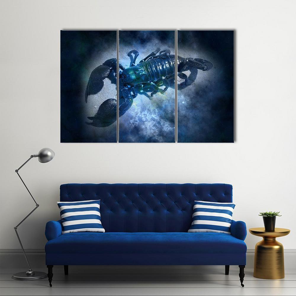 Zodiacal Sign Of Cancer Canvas Wall Art-3 Horizontal-Gallery Wrap-25" x 16"-Tiaracle